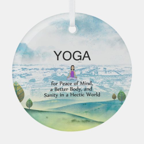 TOP Yoga Slogan Glass Ornament