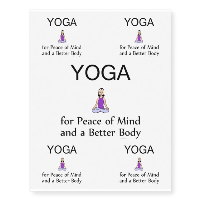 TOP Yoga Slogan Temporary Tattoos (Front)