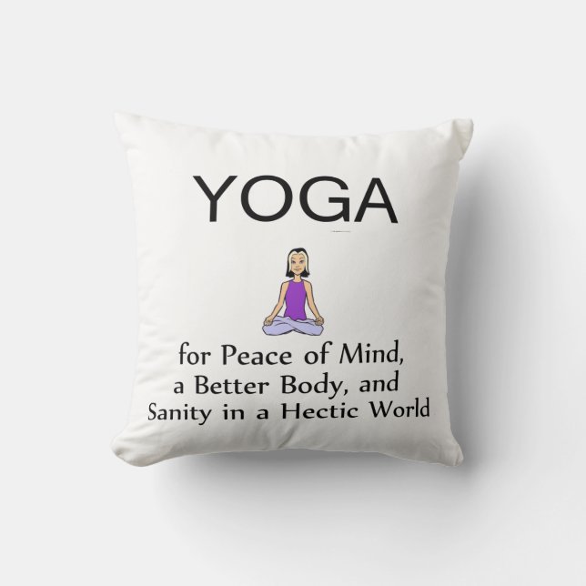 TOP Yoga Slogan Throw Pillow (Front)