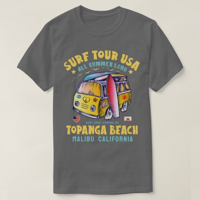 Topanga Beach Malibu California T-Shirt (Design Front)