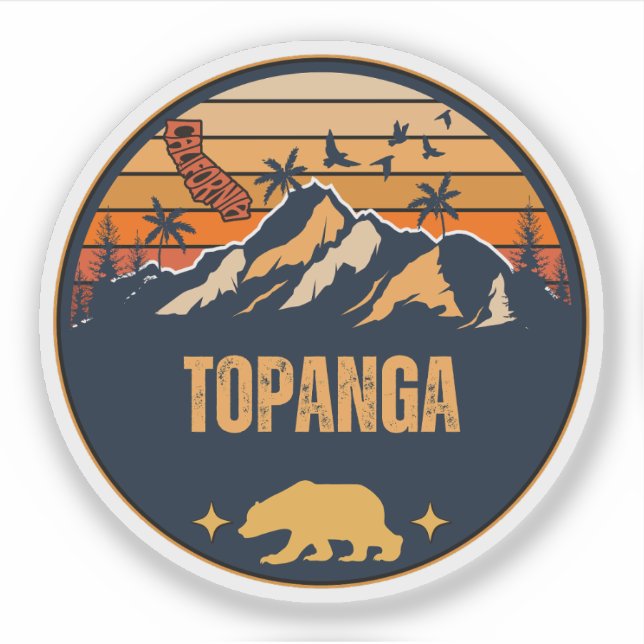 Topanga, California Sticker (Front)