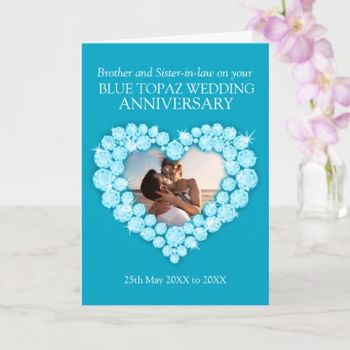 Topaz 4th wedding anniversary brother photo card