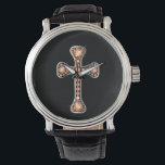 "Topaz" Christian Cross in Silver Watch<br><div class="desc">Stunning "gems" set in a channel setting dress up this fine watch! These Are NOT Real GEMS! Please note: All of Zazzle's products are artwork printed onto various items. None of my products contain "real" extraneous items, i.e., there are no real diamonds or crystals, no texture on damask pieces or...</div>