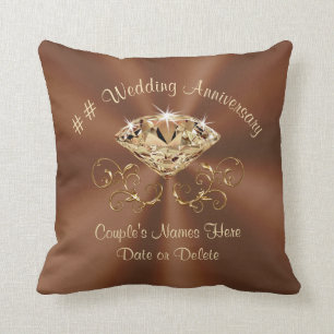 Topaz Copper Wedding Anniversary Gifts by Year Throw Pillow