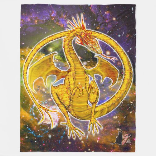 Topaz Cosmic Dragon Fleece Blanket