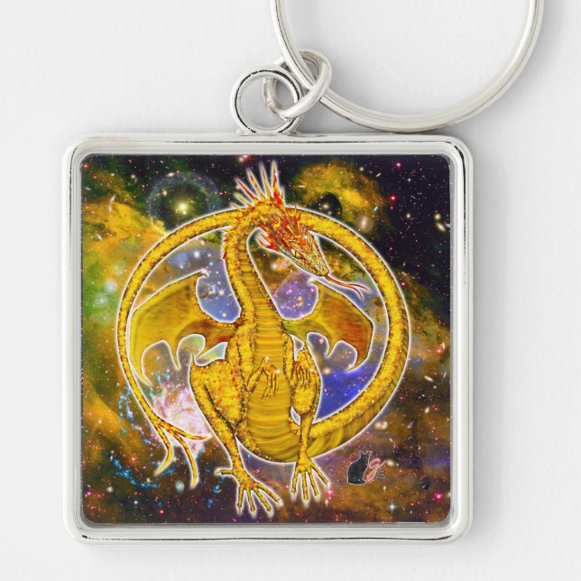 Topaz Cosmic Dragon  Keychain (Front)