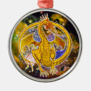 Topaz Cosmic Dragon Ornament