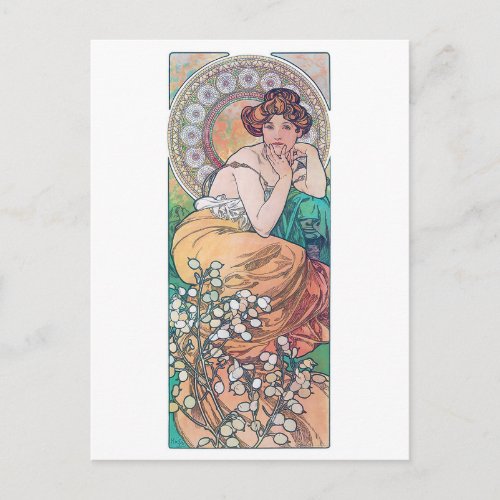 Topaz Four Jewels Alphonse Mucha Postcard