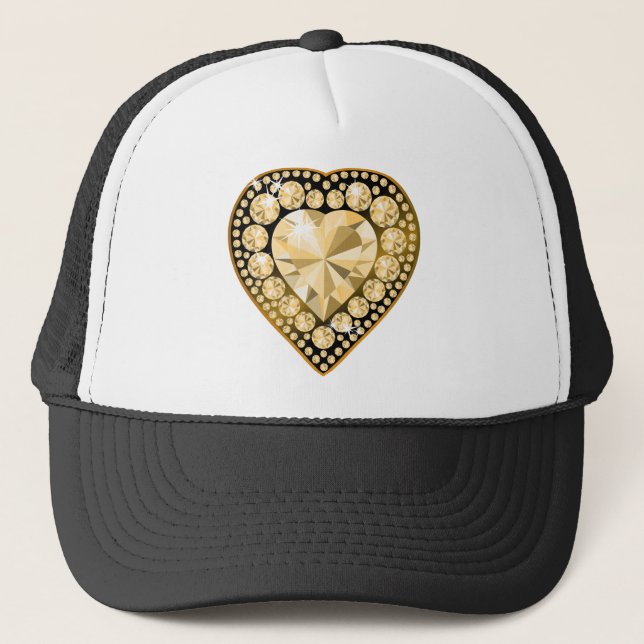 Topaz Gem Heart Trucker Hat (Front)