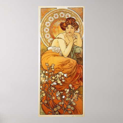 Topaz Illustration by Alphonse Mucha Poster