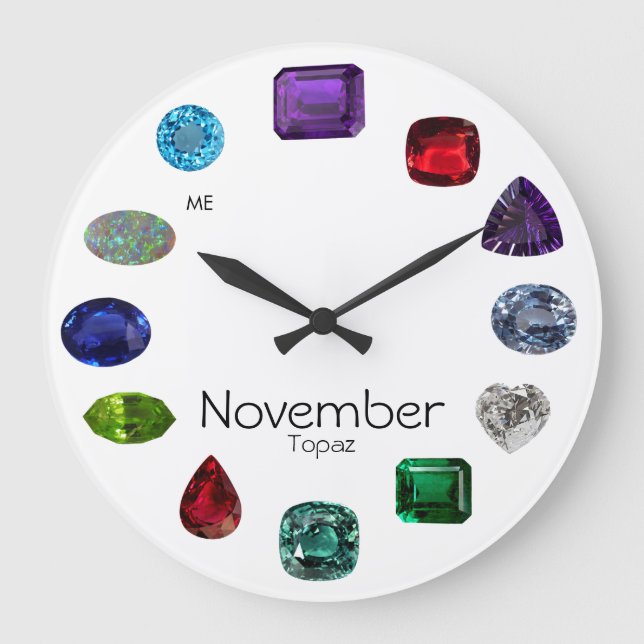 Topaz, November Birthstone Large Clock (Front)