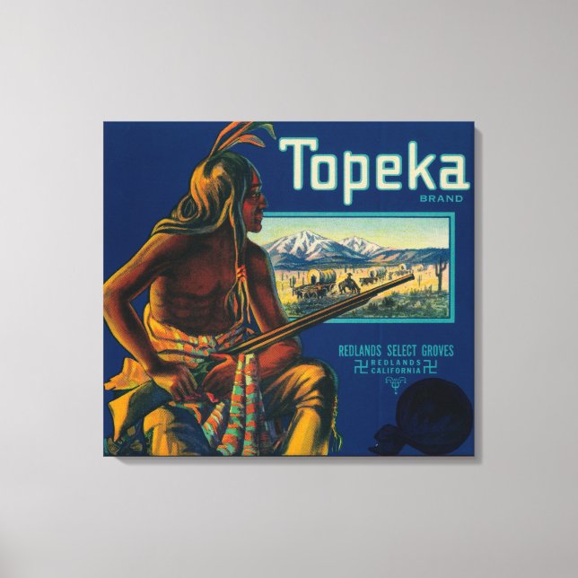 Topeka Brand Citrus Crate Label Canvas Print (Front)
