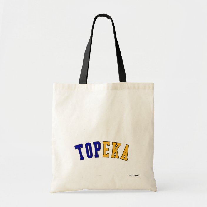 Topeka in Kansas State Flag Colors Bag