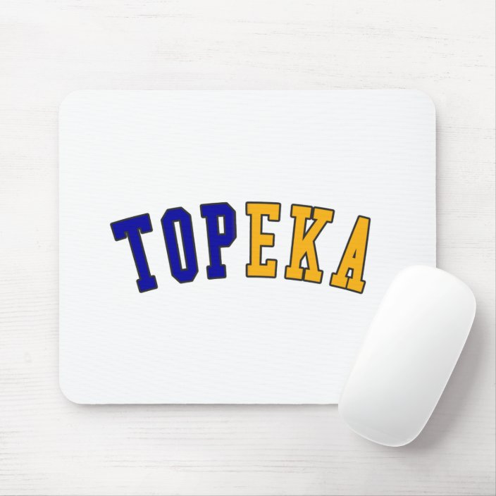 Topeka in Kansas State Flag Colors Mouse Pad