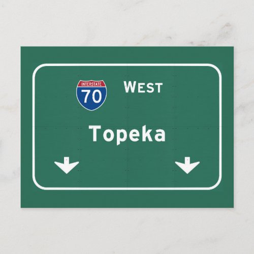 Topeka Kansas ks Interstate Highway Freeway  Postcard