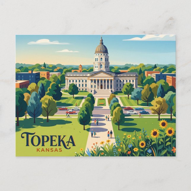 Topeka Kansas Postcard (Front)