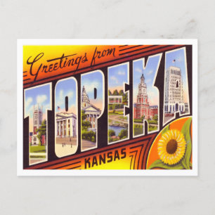 Topeka, Kansas Vintage Big Letters Postcard