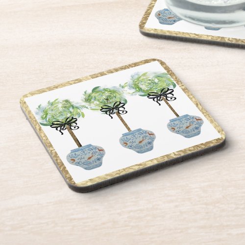 Topiaries Blue and White Ginger Jar Coasters