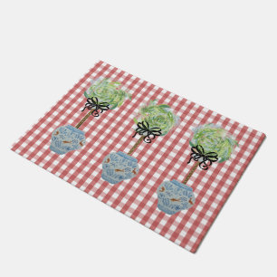 Topiaries Blue and White Ginger Jar Doormat Rug