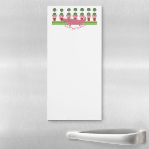 Topiary Alligator Flower Pots Jars Magnetic Notepad