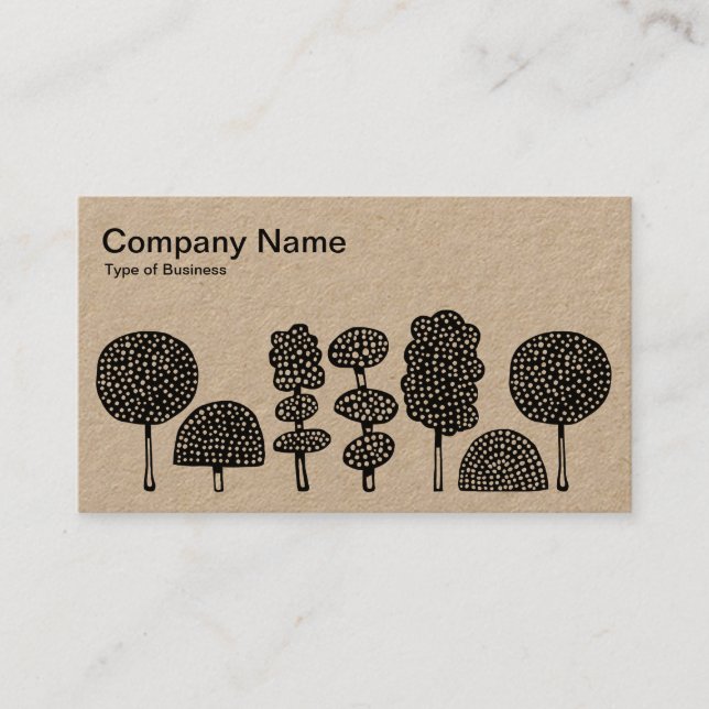 Topiary - Black on White (Kraft) Business Card (Front)