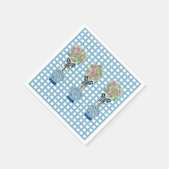 Topiary Blue and White Ginger Jar  Napkins (Corner)