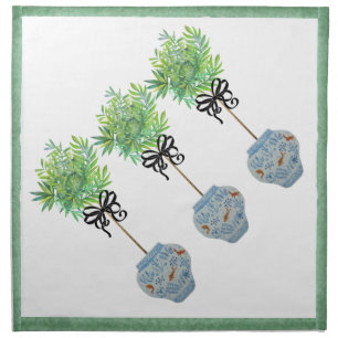 Topiary Blue & White Ginger Jar cloth Napkins