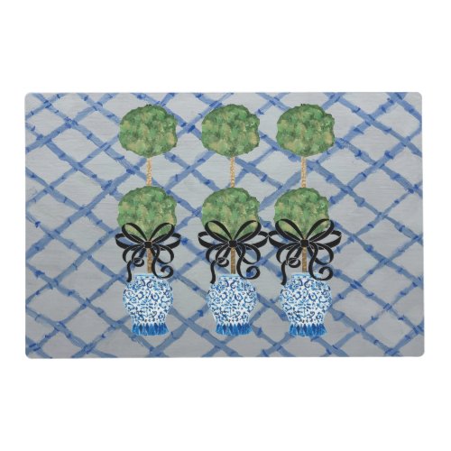 Topiary Blue White Ginger Jar Jars Placemat