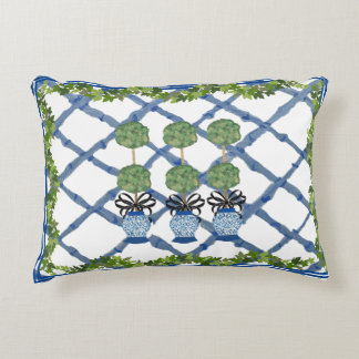 Topiary Chinoiserie Ginger Jar Jars Lumbar  Accent Pillow