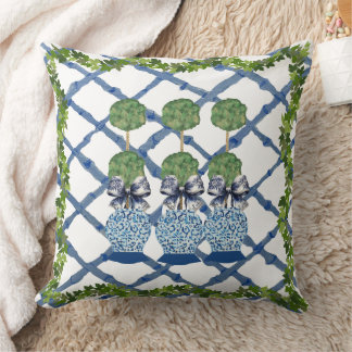 Topiary Chinoiserie Ginger Jar Jars Lumbar  Throw Pillow