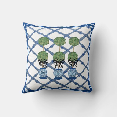 Topiary Chinoiserie Ginger Jar Pillow Throw Pillow