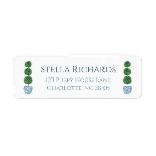 Topiary classic preppy grandmillenial address  label