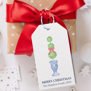Topiary Coquette Chinoiserie Christmas Gift Tags