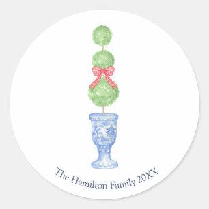 Topiary Coquette Chinoiserie Christmas Stickers