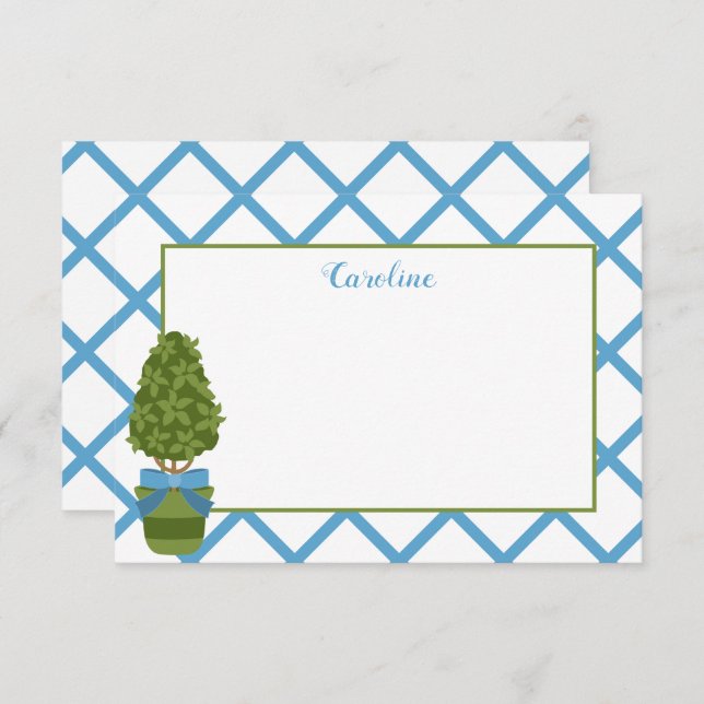 Topiary & Lattice Personalized Note Cards (Front/Back)