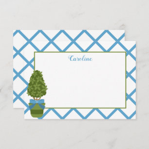 Topiary & Lattice Personalized Note Cards