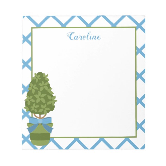 Topiary & Lattice Personalized Notepad (Front)