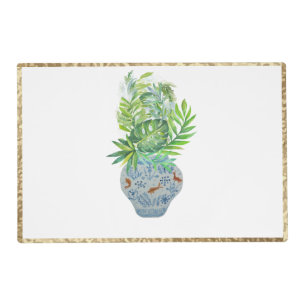 Topiary Palm Blue and White Ginger Jar Placemat