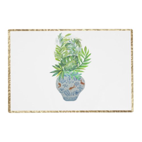 Topiary  Palm Blue and White Ginger Jar Placemat
