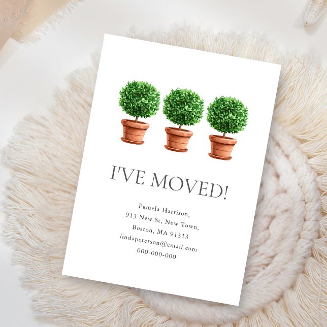 Topiary Plants | I've Moved | New Home Address  Note Card (Creator Uploaded)