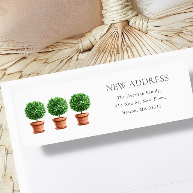 Topiary Plants | We've Moved | New Home Address  Label (Creator Uploaded)