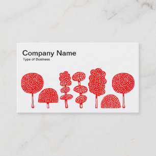 Topiary - Red on White Business Card