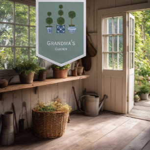 Topiary Tree Garden Lovers Wall Felt Pennant