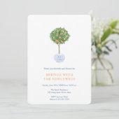 Topiary Tree Newlyweds Morning After Brunch Party Invitation (Standing Front)