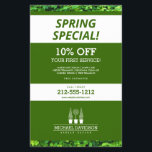 Topiary Trio Gardener Landscaping Green/White Flyer<br><div class="desc">A trio of topiaries create an eye-catching design motif on this promotional flyer for landscapers or gardeners. Update the text fields with your own unique discount or offering. This double-sided flyer provides plenty of space to list your services, contact info and additional details. A great way to enhance your marketing...</div>