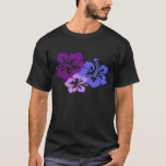 Topical Hibiscus Flower In Blue, Purple And Lilac T-shirt at Zazzle