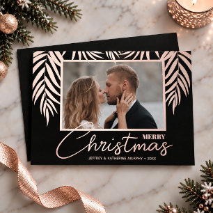 Topical Merry Christmas Photo Foil Holiday Card