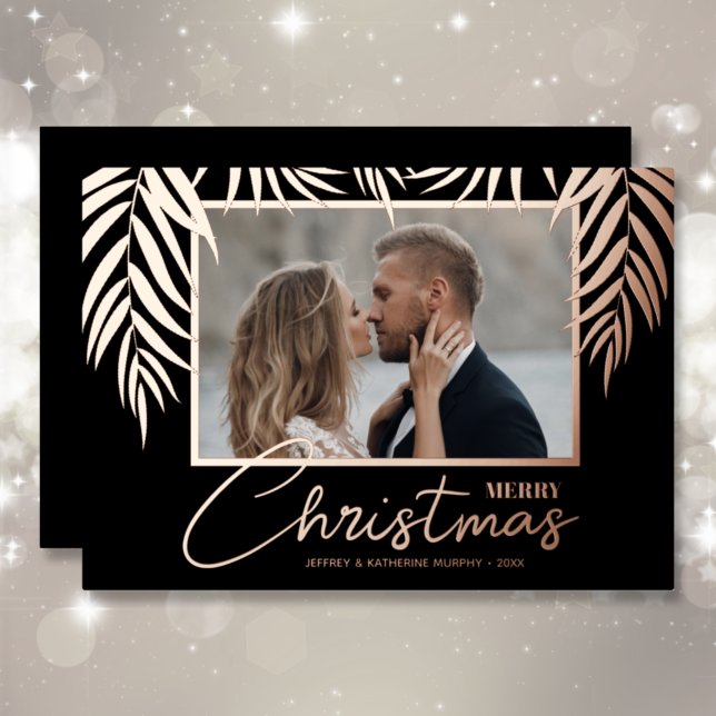 Topical Merry Christmas Photo Foil Holiday Card (Creator Uploaded)