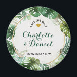 Topical Watercolor Print | Wedding | Save The Date Magnet<br><div class="desc">Make your wedding announcement unforgettable with our stunning Save the Date stickers in tropical watercolor print! Add your own personalized text on top to make it truly one-of-a-kind and impress your guests with a beautiful reminder of your special day. This is another 100% original Snuggle Hamster design.</div>
