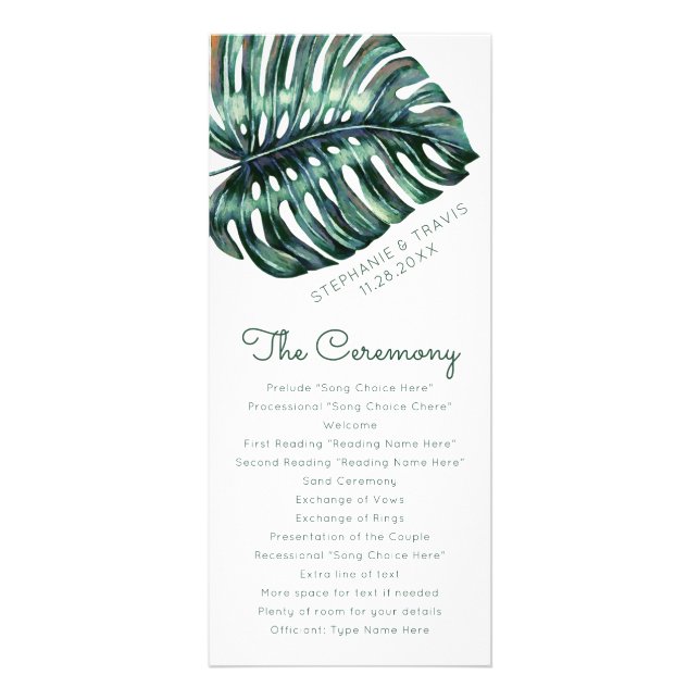 Topical Wedding Monstera Leaf Skinny Program (Front)